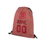 Custom Copper Rose Red Drawstring Bag