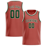 Custom Copper Rose & Dark Green Colors Design Sports Basketball Jersey