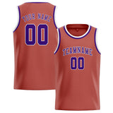 Custom Copper Rose & Purple Colors Design Sports Basketball Jersey