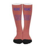 Custom Copper Rose Light Purple Knee-High Sock
