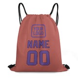 Custom Copper Rose Light Purple Drawstring Bag
