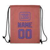 Custom Copper Rose Light Purple Drawstring Bag