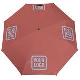 Custom Copper Rose Light Blue Automatic Umbrella