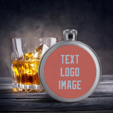 Custom Copper Rose Light Blue Hip Flask