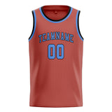 Custom Copper Rose & Light Blue Colors Design Sports Basketball Jersey