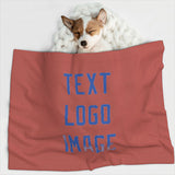 Custom Copper Rose Sky Blue Pet Blanket