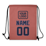 Custom Copper Rose Navy Drawstring Bag