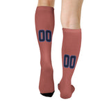 Custom Copper Rose Navy Knee-High Sock