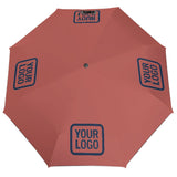 Custom Copper Rose Blue Automatic Umbrella