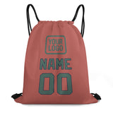 Custom Copper Rose Blue Green Drawstring Bag