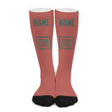 Custom Copper Rose Blue Green Knee-High Sock