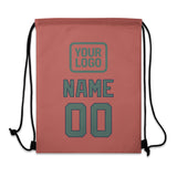 Custom Copper Rose Blue Green Drawstring Bag