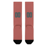Custom Copper Rose Blue Green Knee-High Sock
