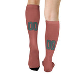 Custom Copper Rose Blue Green Knee-High Sock