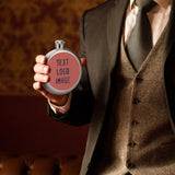 Custom Copper Rose Navy Hip Flask