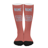 Custom Copper Rose Light Blue Knee-High Sock