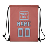 Custom Copper Rose Light Blue Drawstring Bag