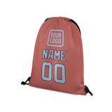 Custom Copper Rose Light Blue Drawstring Bag