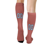 Custom Copper Rose Light Blue Knee-High Sock