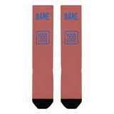 Custom Copper Rose Sky Blue Knee-High Sock
