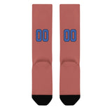 Custom Copper Rose Sky Blue Knee-High Sock