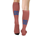 Custom Copper Rose Sky Blue Knee-High Sock