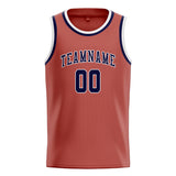 Custom Copper Rose & Navy Colors Design Sports Basketball Jersey