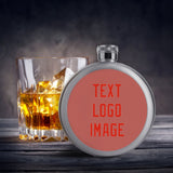 Custom Copper Rose Orange Red Hip Flask