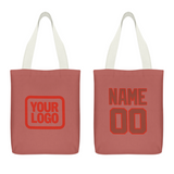Custom Copper Rose Coral Red Canvas Tote Bag