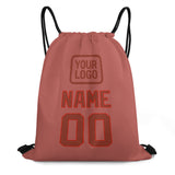 Custom Copper Rose Coral Red Drawstring Bag