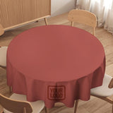 Custom Copper Rose Coral Red Round Table Cloth