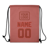 Custom Copper Rose Coral Red Drawstring Bag