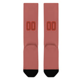 Custom Copper Rose Coral Red Knee-High Sock