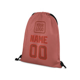 Custom Copper Rose Coral Red Drawstring Bag