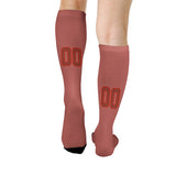 Custom Copper Rose Coral Red Knee-High Sock