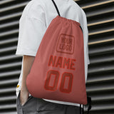 Custom Copper Rose Coral Red Drawstring Bag