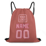 Custom Copper Rose Light Pink Drawstring Bag