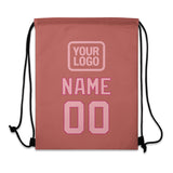 Custom Copper Rose Light Pink Drawstring Bag