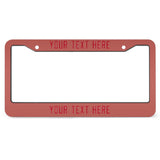 Custom Copper Rose Red License Plate Frame