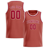 Custom Copper Rose & Red Colors Design Sports Basketball Jersey
