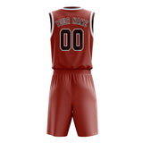 Custom Copper Rose Crimson Red Basketball Set