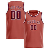 Custom Copper Rose & Crimson Red Colors Design Sports Basketball Jersey