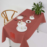 Custom Copper Rose Coral Red Square Table Cloth