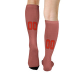 Custom Copper Rose Orange Red Knee-High Sock