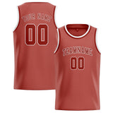 Custom Copper Rose & Coral Red Colors Design Sports Basketball Jersey