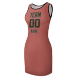 Custom Copper Rose Olive Sleeveless Vest Dress