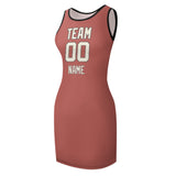 Custom Copper Rose Cream Sleeveless Vest Dress