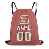 Custom Copper Rose Cream Drawstring Bag