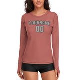 Custom Copper Rose Gray Women's Long-Sleeve Shirt