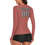 Custom Copper Rose Gray Women's Long-Sleeve Shirt